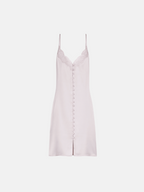 Women's Silk Mini Nightgown – Elegant Lace Trim & Flattering Side Slit