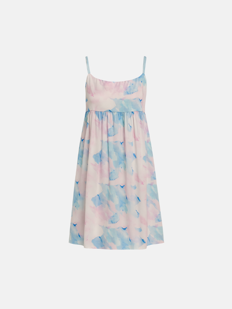 Women's Silk Watercolor Print Suspender Dress – Lightweight, Breathable & Luxuriously Soft