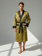 Men’s Silk-Like Robe – Luxurious Paisley Pattern Sleepwear