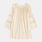 Women's Silk Lace Pleated Nightdress – Elegant Luxury Sleepwear for Women