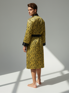 Men’s Silk-Like Robe – Luxurious Paisley Pattern Sleepwear