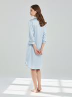 Women's Silk Nightdress with Shirt Collar – Elegant Women’s Sleepwear