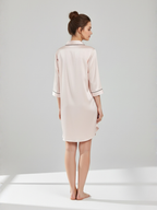 Women's Silk Nightdress with Shirt Collar – Elegant Women’s Sleepwear