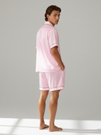 Men’s High-Grad Ice Silk Pajamas - Short-Sleeved Shorts Home Clothes Set