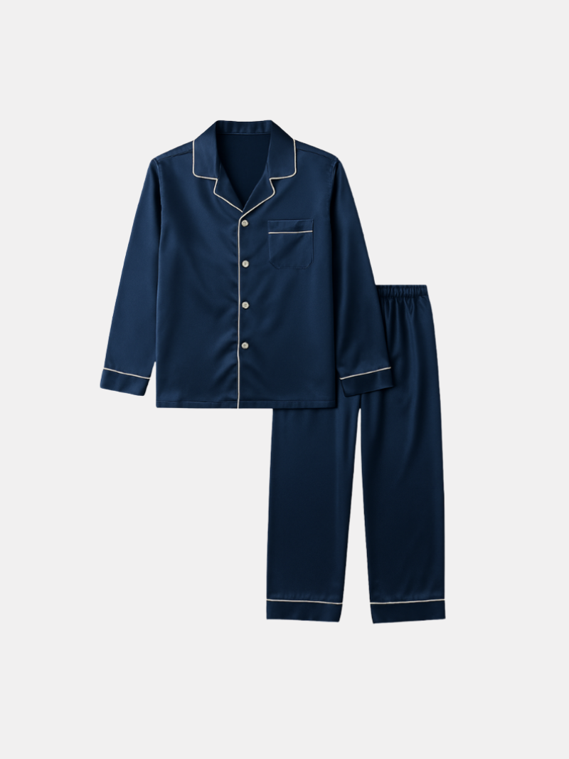 Men’s Fashion Long Sleeve Pajama Set with Long Pants – Comfortable and Stylish Sleepwear