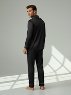 Men’s Fashion Long Sleeve Pajama Set with Long Pants – Comfortable and Stylish Sleepwear
